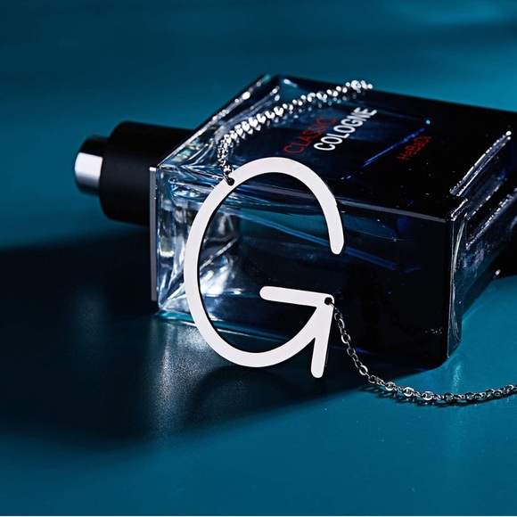 Silver Initial Pendant Necklace Letters A-Z - Picture 3 of 4